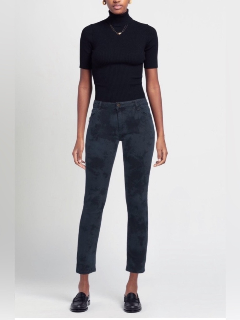 ZADIG & VOLTAIRE Eva Tie-Dye Jeans gray black slim ankle sz 28